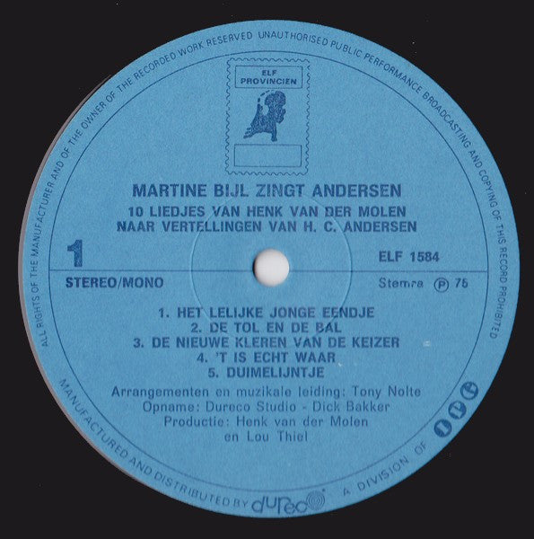 Martine Bijl : Zingt Andersen (LP)