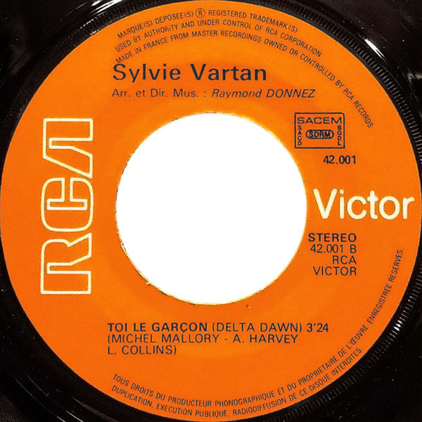 Sylvie Vartan : Toi Le Garçon (7", Single)