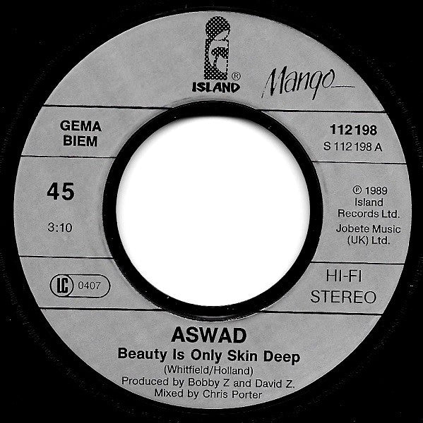 Aswad : Beauty's Only Skin Deep (7", Single)