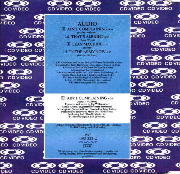 Status Quo : Ain't Complaining (CDV, 5", PAL)