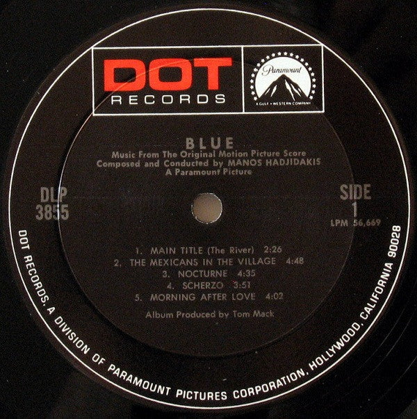 Manos Hadjidakis : Blue (Music From The Original Motion Picture Score) (LP, Album, Mono, In )