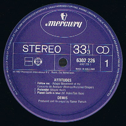 Demis Roussos : Attitudes (LP, Album)