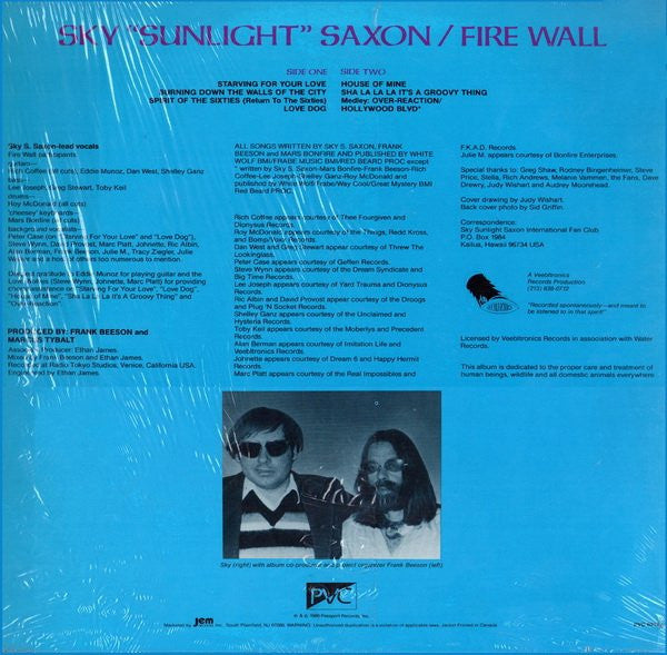 Sky Saxon / Fire Wall : Destiny's Children (LP, Album)