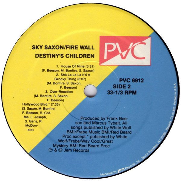 Sky Saxon / Fire Wall : Destiny's Children (LP, Album)