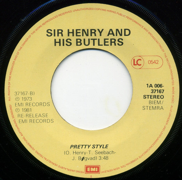 Sir Henry & His Butlers : Camp / Pretty Style (7", RE)