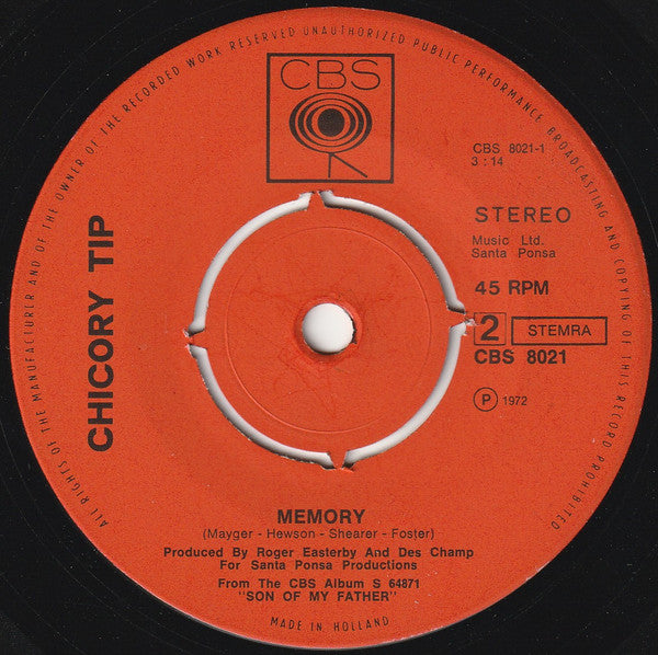 Chicory Tip : What's Your Name (7", Single)