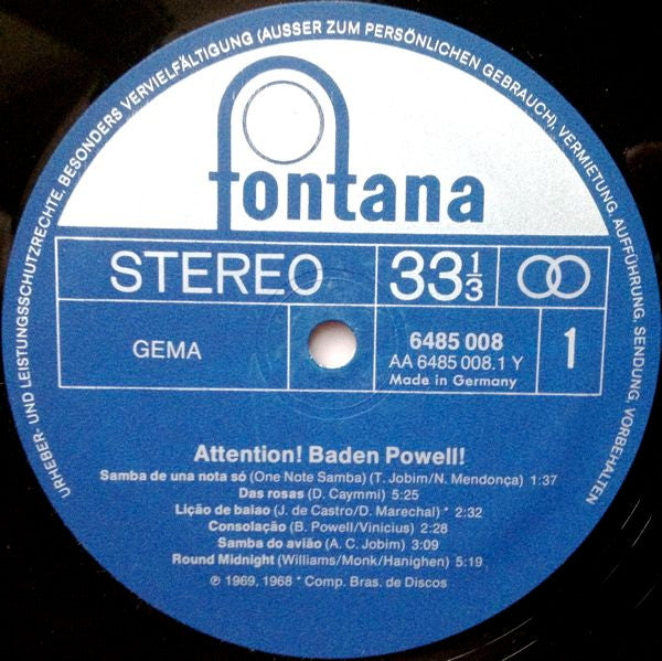 Baden Powell : Attention! Baden Powell! (LP, Comp)