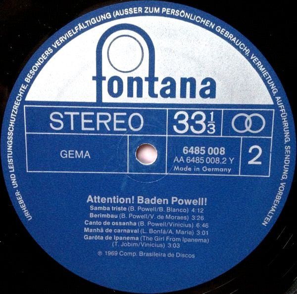 Baden Powell : Attention! Baden Powell! (LP, Comp)