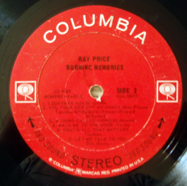 Ray Price : Burning Memories (LP, Album, San)