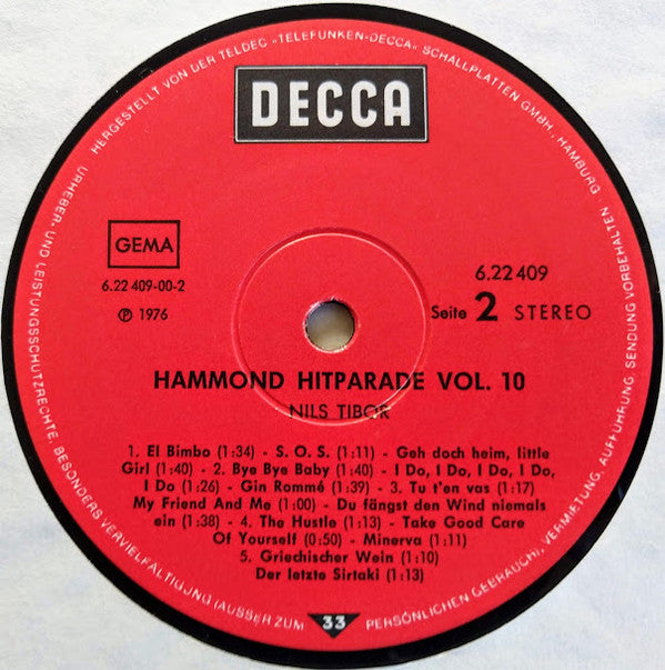 Nils Tibor : Hammond Hit Parade Vol. 10 (LP)