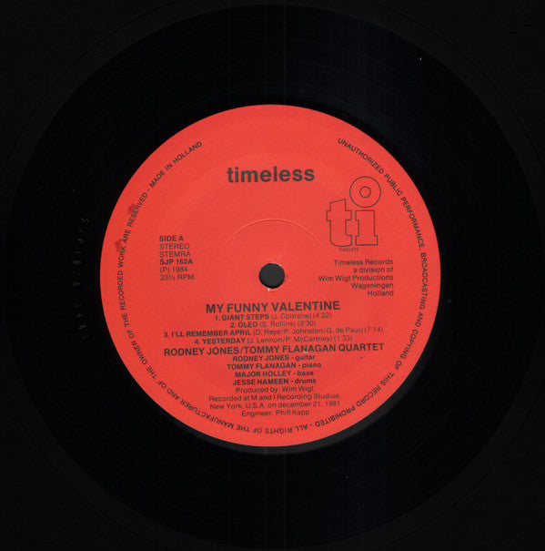 Rodney Jones/Tommy Flanagan Quartet : My Funny Valentine (LP, Album)