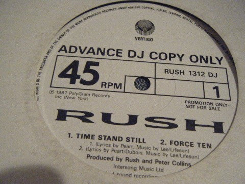 Rush : Time Stand Still (12", Promo, W/Lbl)