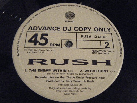 Rush : Time Stand Still (12", Promo, W/Lbl)