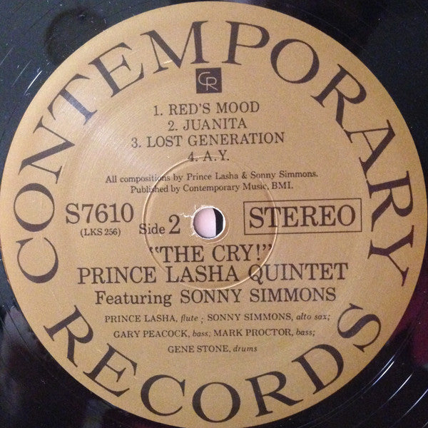 Prince Lasha Quintet Featuring Sonny Simmons : The Cry! (LP, Album, RE)