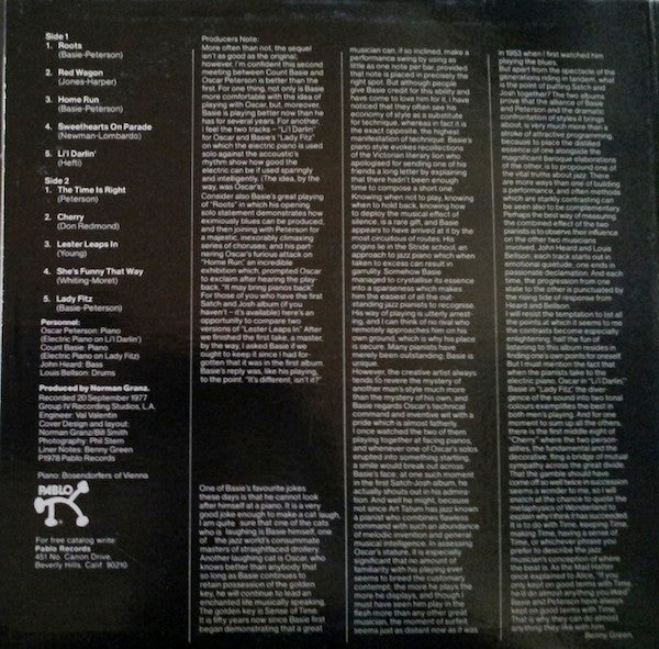 Oscar Peterson And Count Basie : Satch And Josh.....Again (LP, Album, Gat)