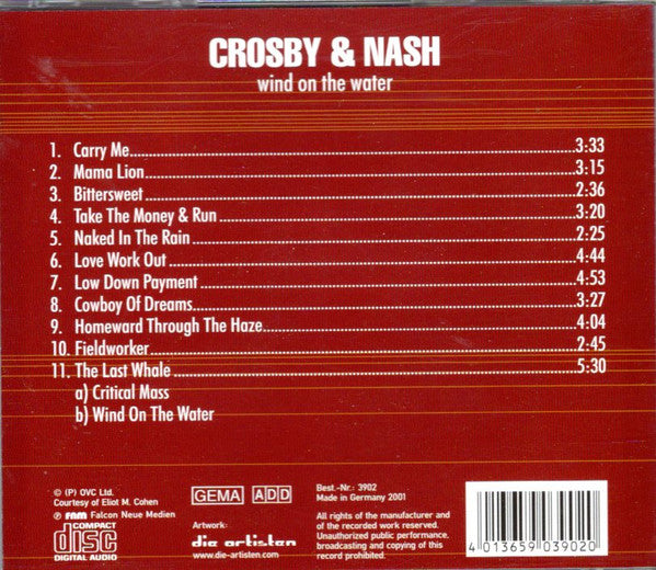 Crosby & Nash : Wind On The Water (CD, Album, RE)
