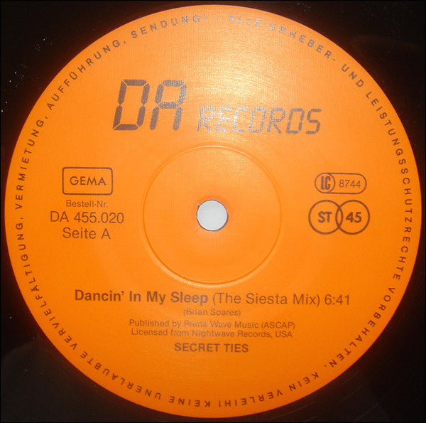 Secret Ties : Dancin' In My Sleep (12")
