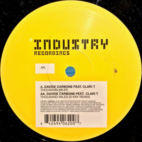 Davide Carbone : Thousand Miles (12")
