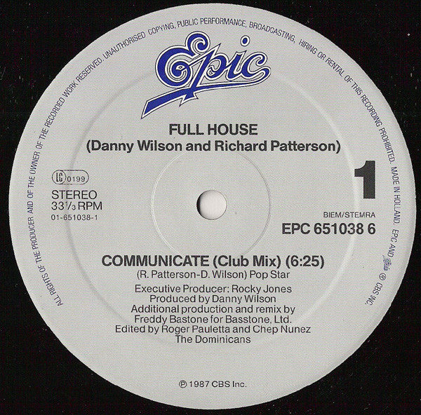 Full House : Communicate (12")