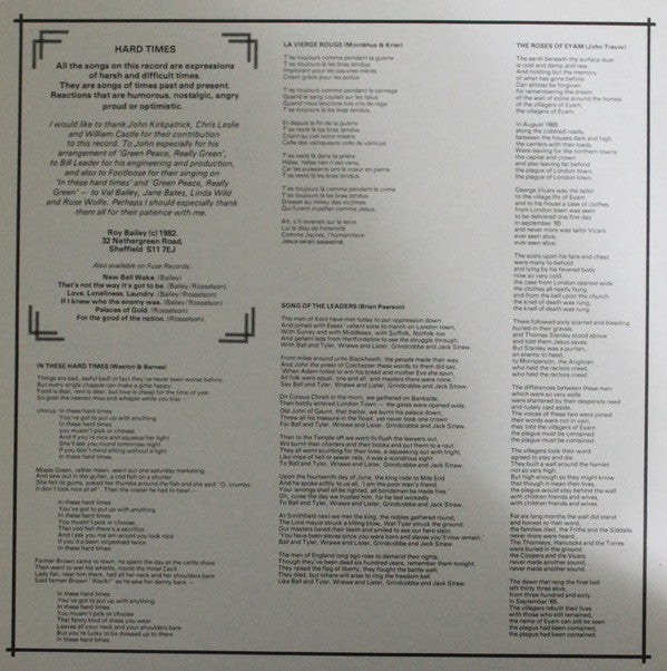 Roy Bailey : Hard Times (LP)