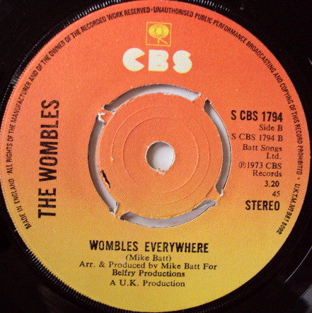 The Wombles : The Wombling Song (7", Single, Mono, RE, Pus)