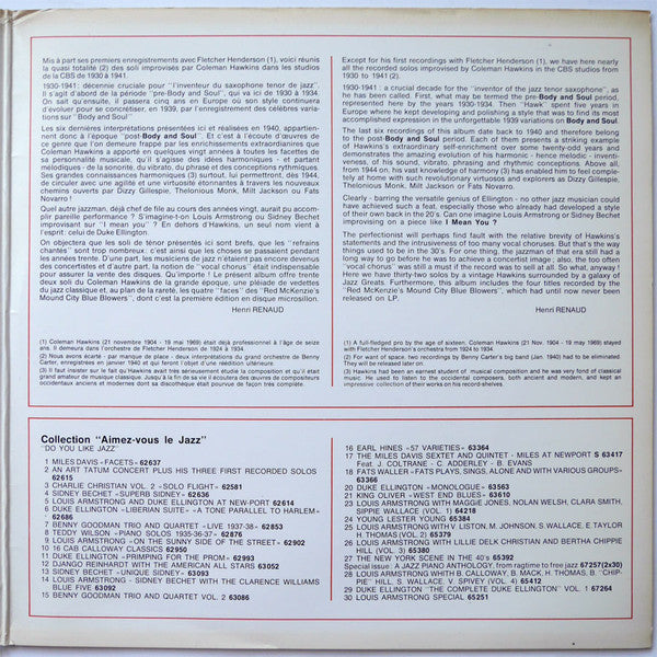 Coleman Hawkins : Recordings Made Between 1930 And 1941 (2xLP, Comp)