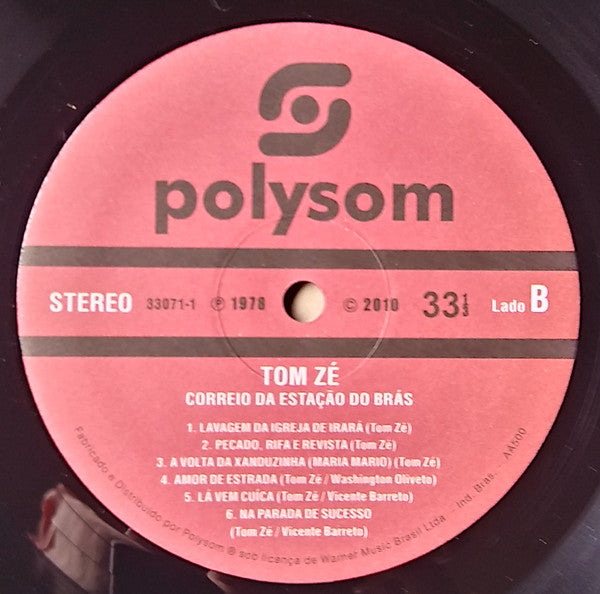 Tom Zé : Correio Da Estação Do Brás (LP, Album, RE, RM, 180)