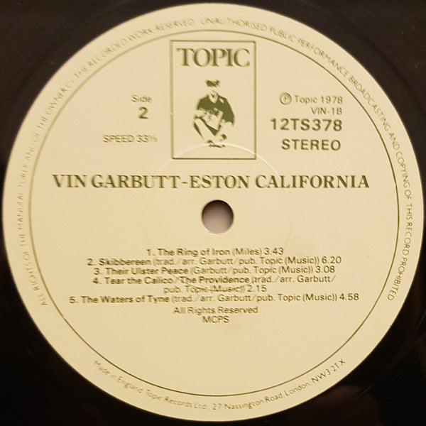 Vin Garbutt : Eston California (LP, Album)