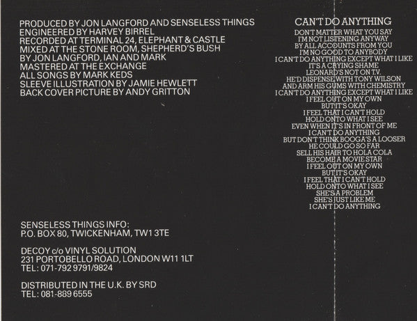 Senseless Things : Can't Do Anything (CD, Single)