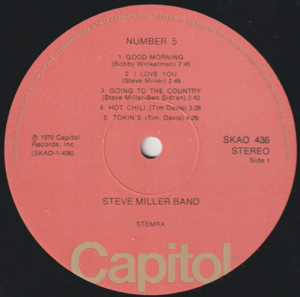 Steve Miller Band : Number 5 (LP, Album, Gat)