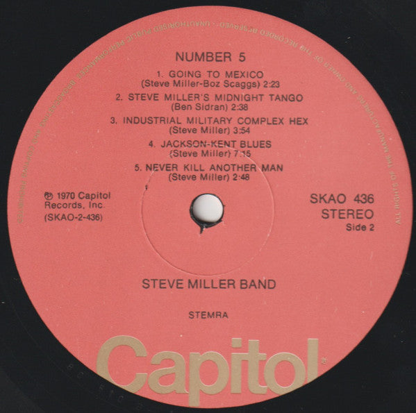 Steve Miller Band : Number 5 (LP, Album, Gat)