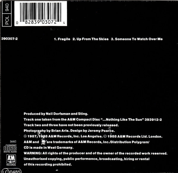 Sting : Fragile (CD, Maxi, Car)