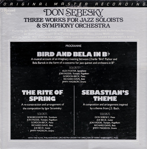 Don Sebesky : Three Works For Jazz Soloists & Symphony Orchestra (2xLP, Album, Gat)