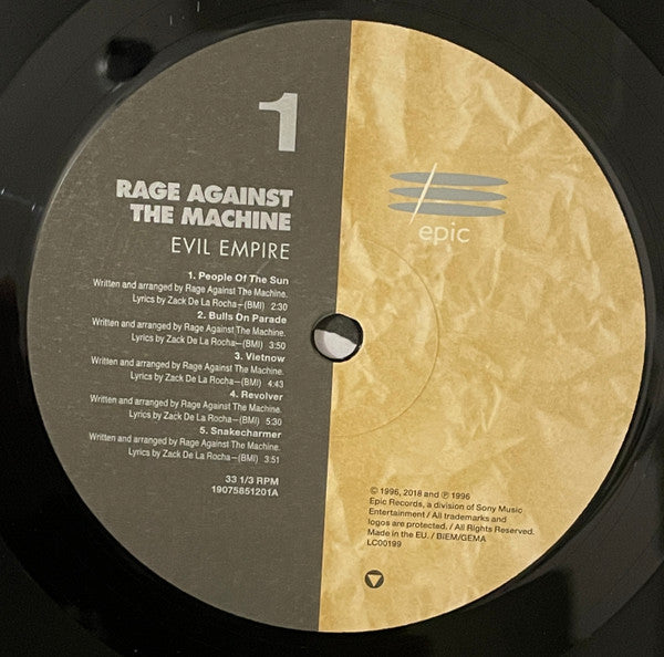 Rage Against The Machine : Evil Empire (LP, Album, RE)