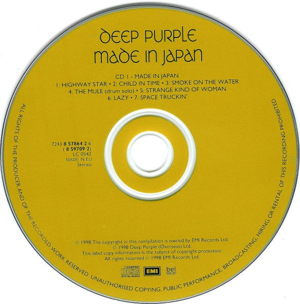 Deep Purple : Made In Japan (2xCD, Album, RE, RM)