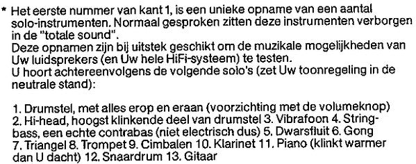 Various : Bose Demonstration Album Vol.1/Bose Demonstratie LP Volume 1 (LP, Comp)