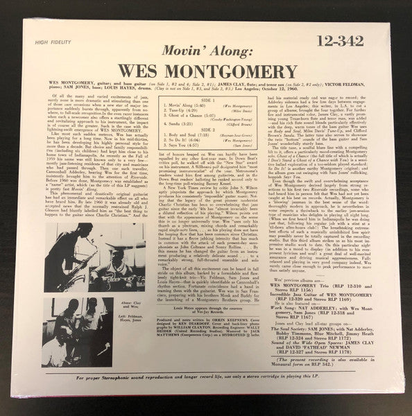 Wes Montgomery : Movin' Along (LP, Album, Ltd, RM, 180)
