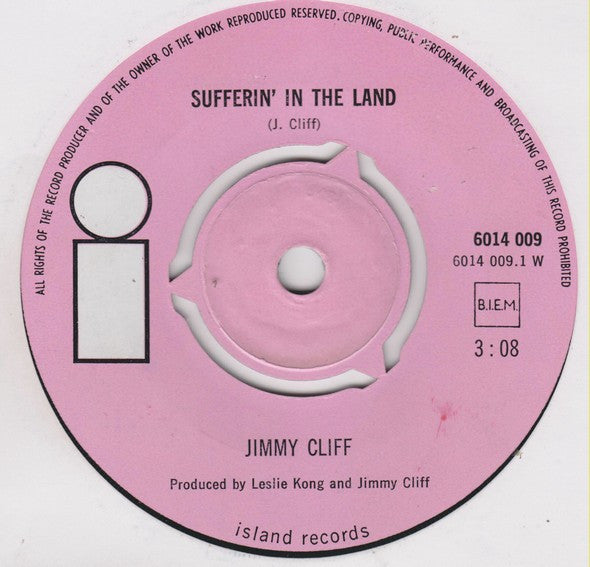 Jimmy Cliff : Sufferin' In The Land / Come Into My Life (7", Single)