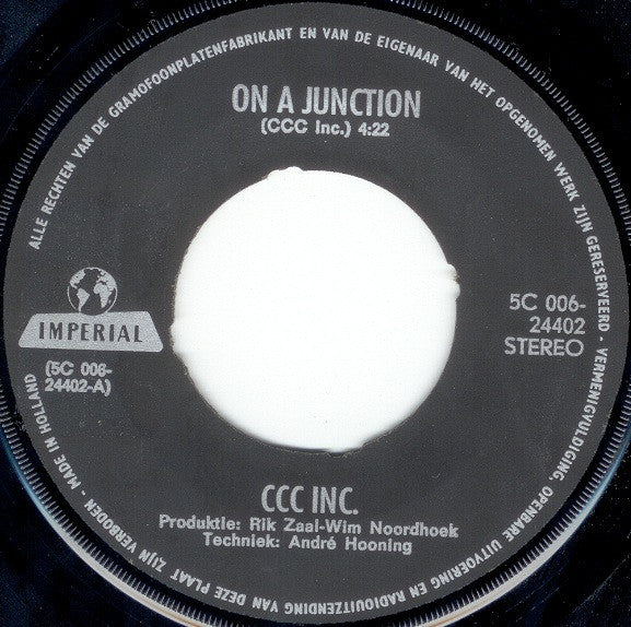 C.C.C. Inc. : On A Junction / Country Marriage (7", Single)