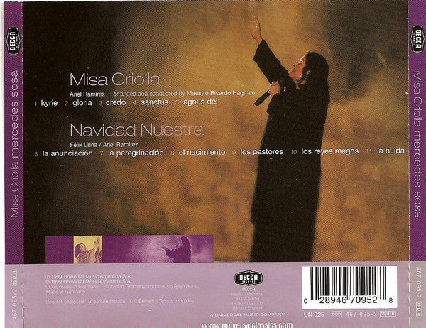 Mercedes Sosa : Misa Criolla (CD, Album)