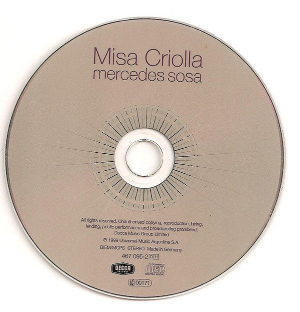 Mercedes Sosa : Misa Criolla (CD, Album)