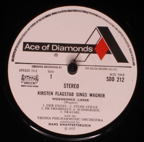 Kirsten Flagstad Sings Richard Wagner - Wiener Philharmoniker, Hans Knappertsbusch : Wesendonk Lieder (LP, RE)