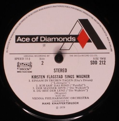 Kirsten Flagstad Sings Richard Wagner - Wiener Philharmoniker, Hans Knappertsbusch : Wesendonk Lieder (LP, RE)