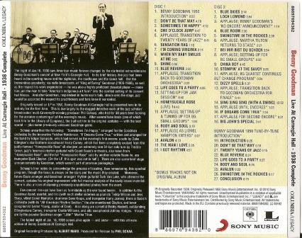 Benny Goodman : The Famous 1938 Carnegie Hall Jazz Concert (2xCD, Album, RE)