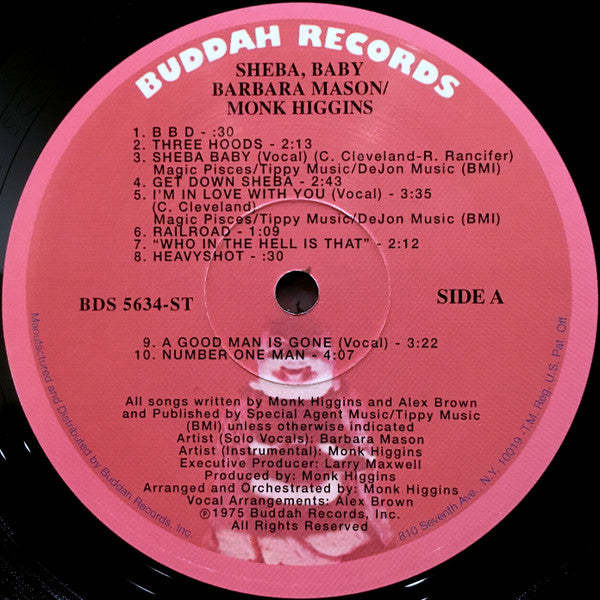 Monk Higgins & Alex Brown : Sheba, Baby (LP, Album, RE)