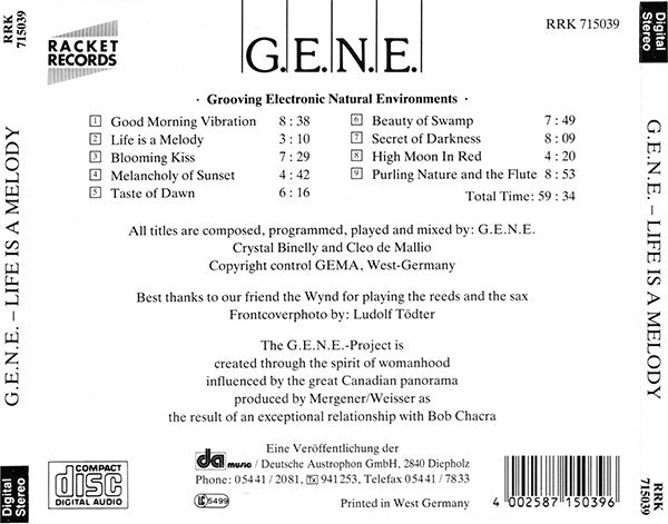 G.E.N.E. : Life Is A Melody (CD, Album)
