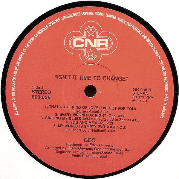 Geo (4) : Isn't It Time To Change (LP, Album)