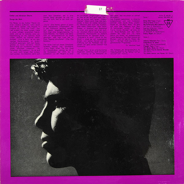 Esther & Abi Ofarim : Songs Der Welt (LP, Album, Mono)