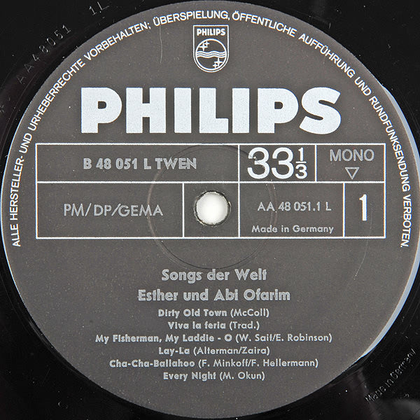 Esther & Abi Ofarim : Songs Der Welt (LP, Album, Mono)
