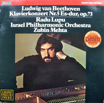 Ludwig van Beethoven, Radu Lupu, Israel Philharmonic Orchestra, Zubin Mehta : Klavierkonzert Nr. 5 Es-dur, Op. 73 (LP)